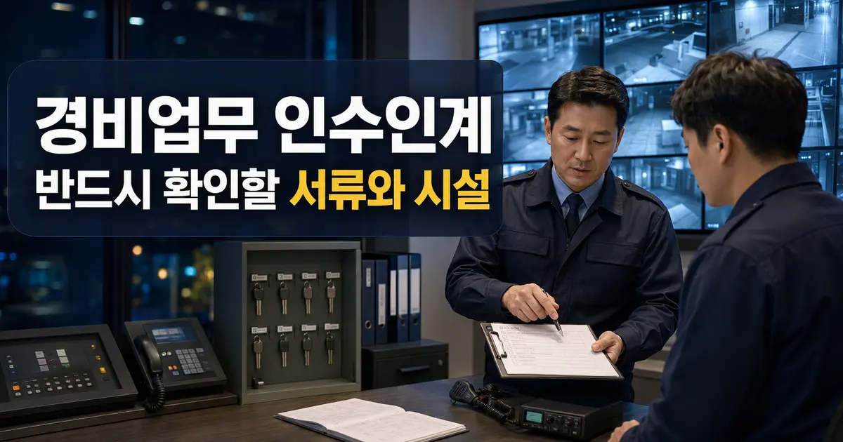 건물 경비업무 인수인계 시 반드시 확인해야 할 서류와 시설｜실무 체크리스트